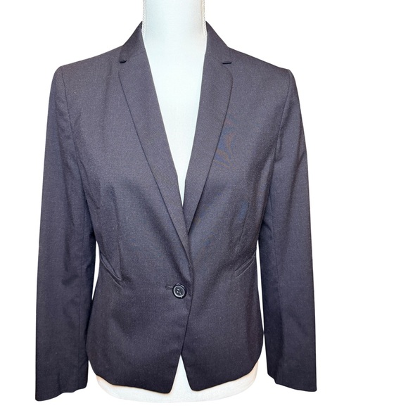 Ann Taylor Jackets & Blazers - Ann Taylor Size 10P Petite Navy Blue Blazer Jacket 2 Pocket One Button Style